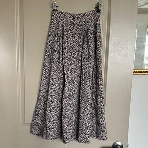 Floral button down Midi skirt